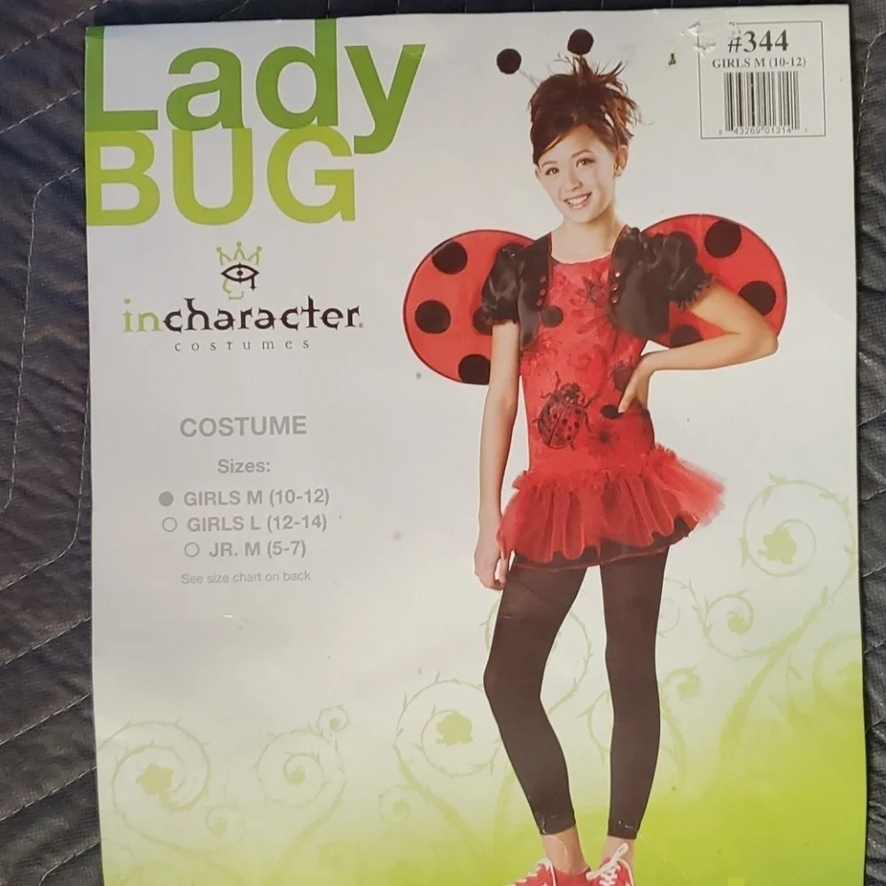 New Halloween Costume Lady Bug Girls Size M 10/12